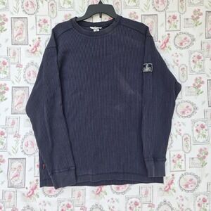 Vtg Levi's Dry Goods Men's Navy‎ Waffle Corduroy Thermal Shirt 100% Cotton USA